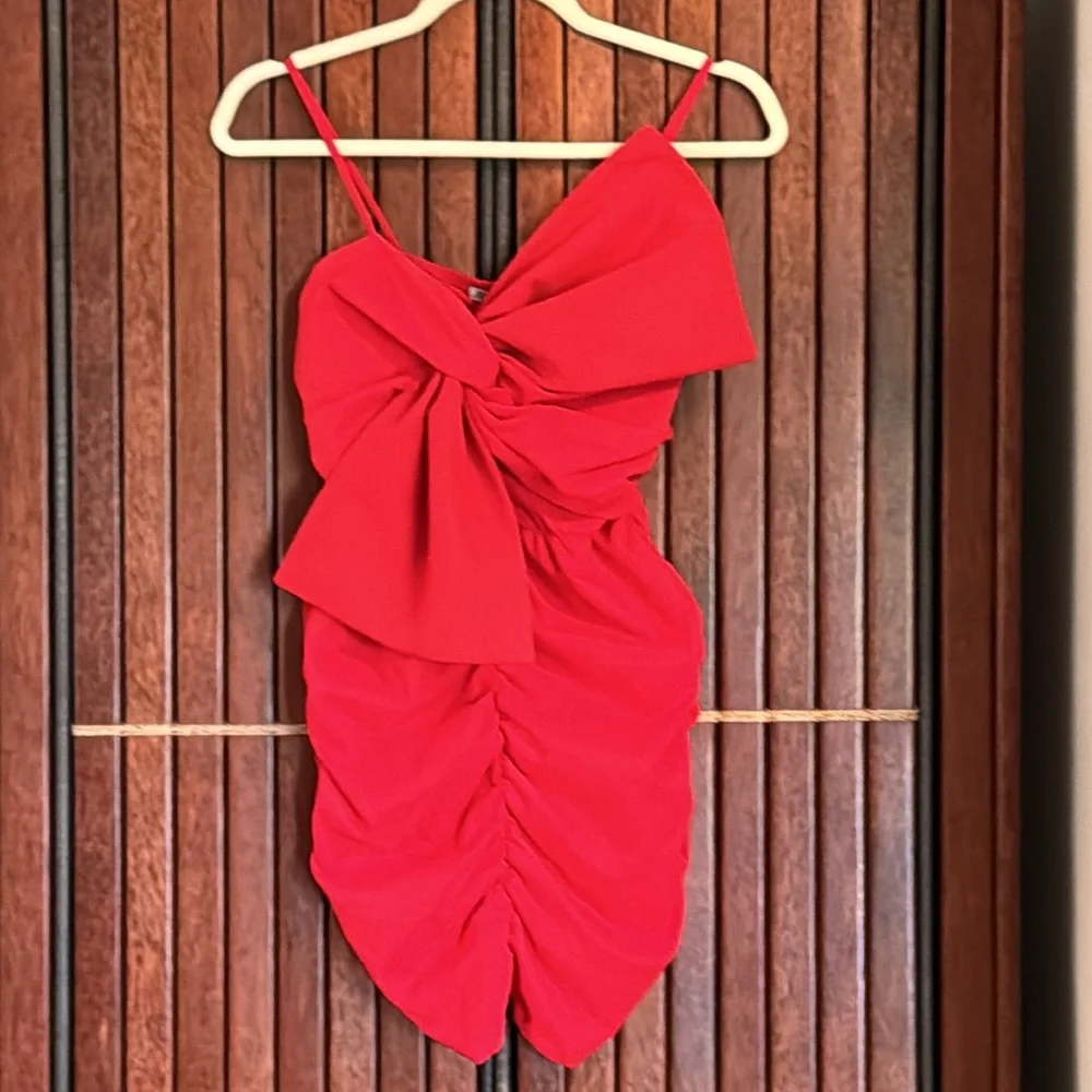 ZARA RUCHED BOW DRESS - Picture 2 of 8